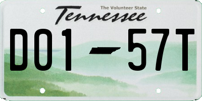 TN license plate D0157T