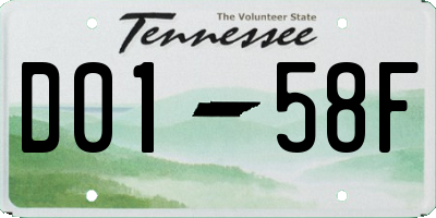 TN license plate D0158F
