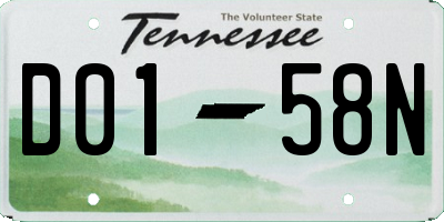 TN license plate D0158N
