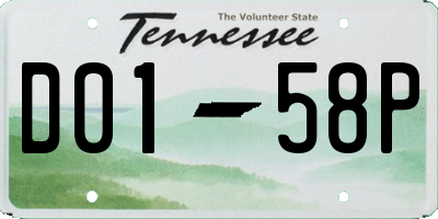 TN license plate D0158P