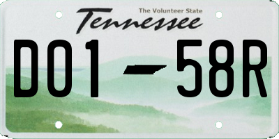 TN license plate D0158R