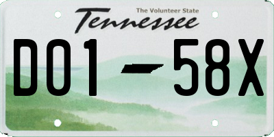 TN license plate D0158X