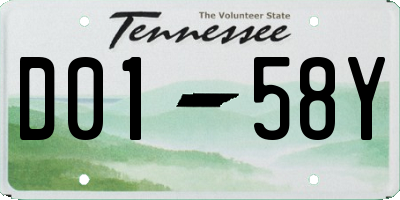 TN license plate D0158Y
