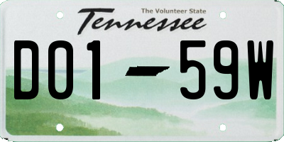 TN license plate D0159W