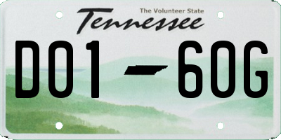 TN license plate D0160G