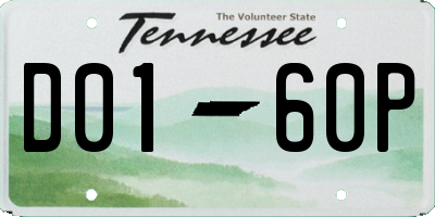 TN license plate D0160P