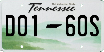 TN license plate D0160S