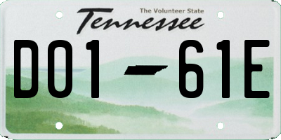TN license plate D0161E