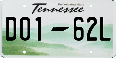 TN license plate D0162L
