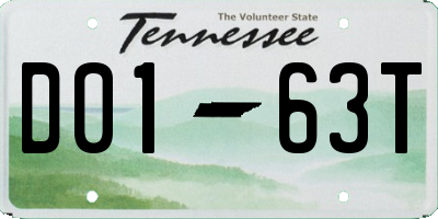 TN license plate D0163T