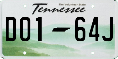 TN license plate D0164J