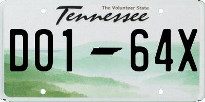 TN license plate D0164X