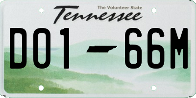 TN license plate D0166M