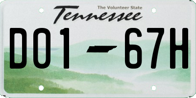 TN license plate D0167H