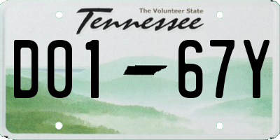 TN license plate D0167Y