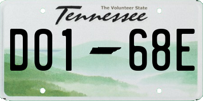 TN license plate D0168E