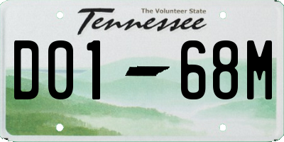 TN license plate D0168M