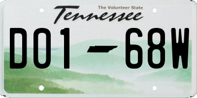 TN license plate D0168W