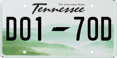 TN license plate D0170D