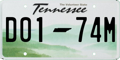 TN license plate D0174M