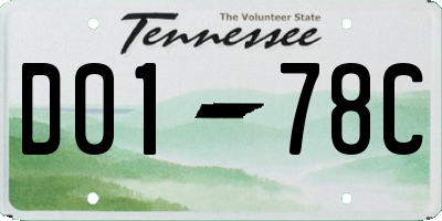 TN license plate D0178C
