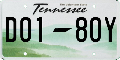 TN license plate D0180Y