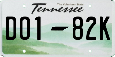 TN license plate D0182K