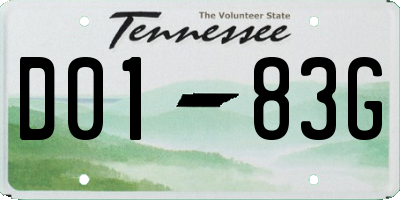 TN license plate D0183G