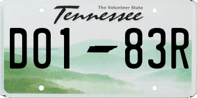 TN license plate D0183R