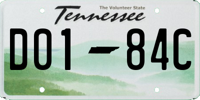 TN license plate D0184C