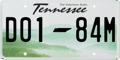 TN license plate D0184M