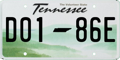 TN license plate D0186E