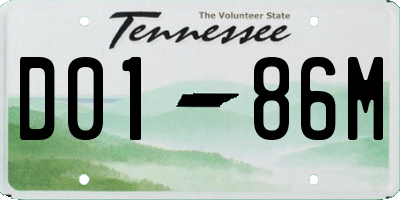 TN license plate D0186M