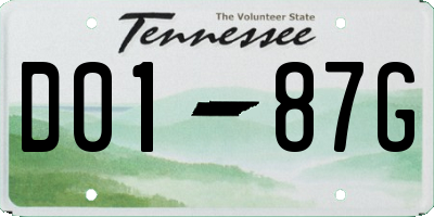 TN license plate D0187G