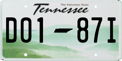 TN license plate D0187I
