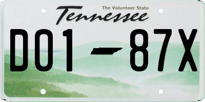 TN license plate D0187X