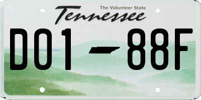 TN license plate D0188F