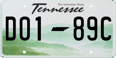 TN license plate D0189C
