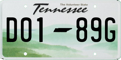 TN license plate D0189G