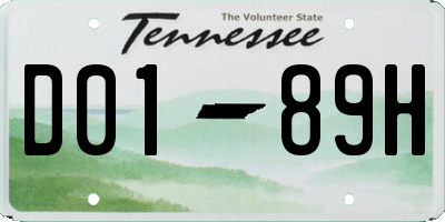 TN license plate D0189H