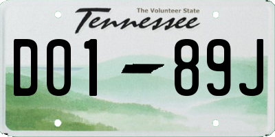 TN license plate D0189J