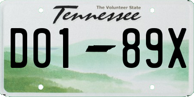 TN license plate D0189X