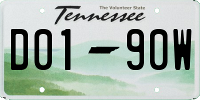 TN license plate D0190W