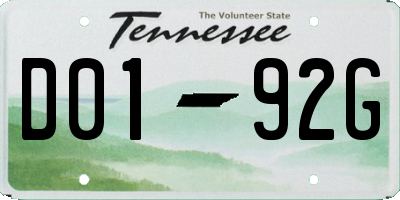 TN license plate D0192G