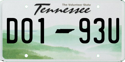 TN license plate D0193U