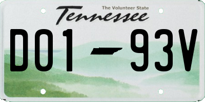 TN license plate D0193V