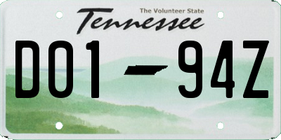 TN license plate D0194Z