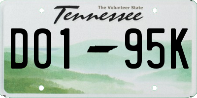 TN license plate D0195K
