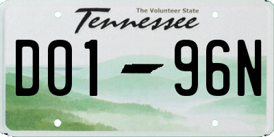 TN license plate D0196N