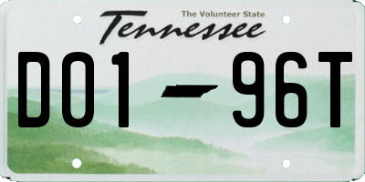 TN license plate D0196T